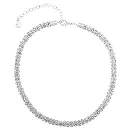 Gloria Vanderbilt Silver Mesh Cubic Zirconia Necklace