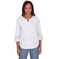 Womens Alfred Dunner Blue Bayou White On White Flowers Top - image 1
