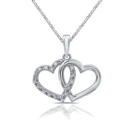 Marsala 1/10ctw. White Diamond Accent Double Heart Pendant