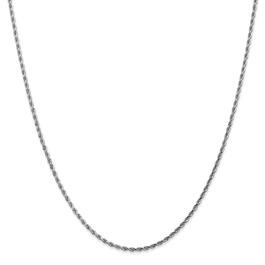 Unisex Gold Classics&#8482; 1.75mm. 14k White Diamond Cut Rope Necklace