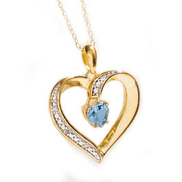 Gemstone Classics&#40;tm&#41; Gold Over Sterling Aqua Diamond Pendant
