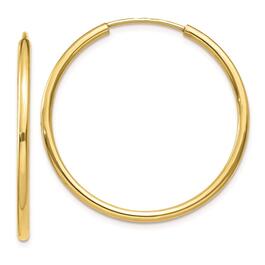 Gold Classics&#40;tm&#41; 10kt. Polished 30mm Endless Tube Hoop Earrings