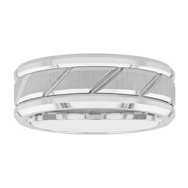 Mens Endless Affection&#40;tm&#41; Tungsten Slanted Groove Band Ring