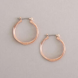 Design Collection Rose Gold-Tone Braided Hoops