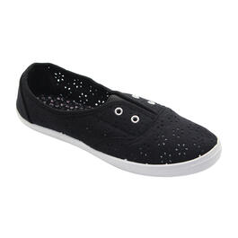Womens Ashley Blue Perforated Slip On Fashion Sneakers