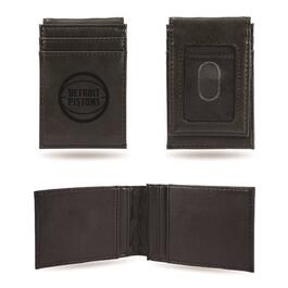 Mens NBA Detroit Pistons Faux Leather Front Pocket Wallet