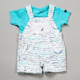 Baby Boy &#40;NB-9M&#41; Nautica Whale Print Shortalls Set