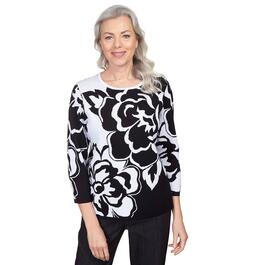 Womens Alfred Dunner World Traveler Floral Jacquard Sweater