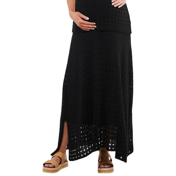 Womens Due Time Pull On Crochet Jacquard Maternity Skirt - image 