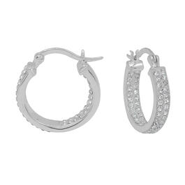 Candela Sterling Silver Crystal In & Out Hoop Earrings