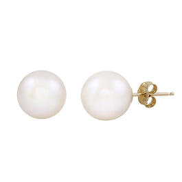 Gemstone Classics&#40;tm&#41; Freshwater Pearl  6 mm 10kt. Gold Earrings