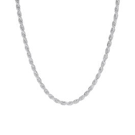 22in. Sterling Silver Rope Chain Necklace