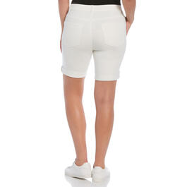 Womens Rafaella&#174; Raw Edge Cuffed Denim Shorts - White