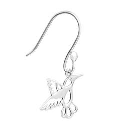 Athra Sterling Silver Laser Cut Hummingbird Drop Earrings