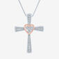Nova Star&#174; Pink Plated Lab Grown Diamond Heart Cross Necklace - image 2