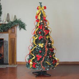 Northlight 6ft. Gold and Red Pop-Up Artificial Christmas Tree