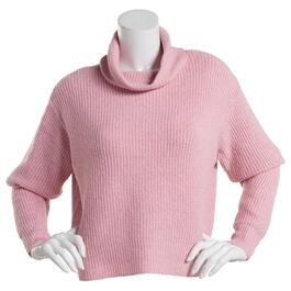 Juniors No Comment Chic Knit Drop Shoulder Turtleneck Sweater
