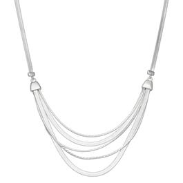 Napier Sparkling Chains Silver-Tone Multi-Row Necklace