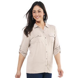 Womens Hasting & Smith 3/4 Sleeve Casual Button Down