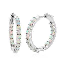 Gemstone Classics(tm) Created Opal In Out Hoop Earrings