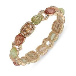 Anne Klein Gold-Tone Pink & Green Multi Stretch Bracelet