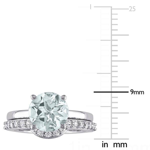 Gemstone Classics&#8482; 10kt. White Gold Aquamarine & Sapphire Ring
