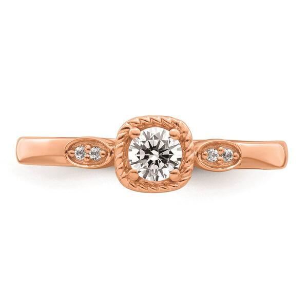 Pure Fire 14kt. Rose Gold Rope Edge Diamond Engagement Ring