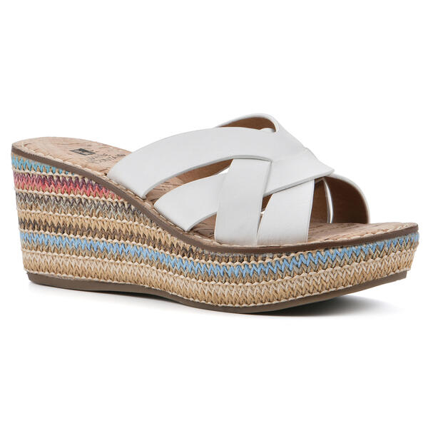 Womens White Mountain Samwell Wedge Strappy Sandals - image 