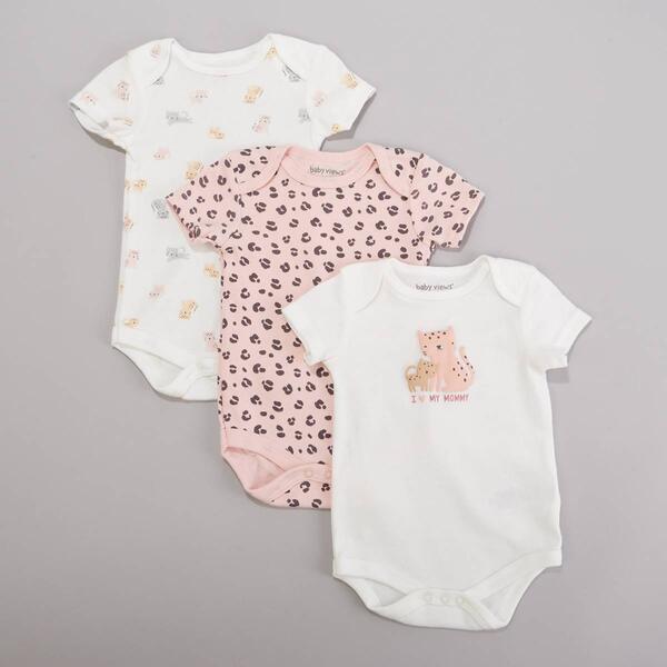 Baby Girl &#40;NB-9M&#41; baby views&#40;R&#41;  3pk. Love Mommy Cat Bodysuits - image 
