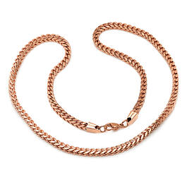 Mens 18kt. Rose Gold Plated Cuban Chain Necklace