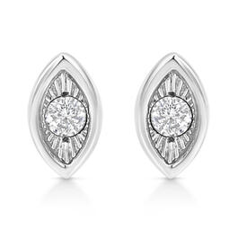 Diamond Classics&#40;tm&#41; Sterling Silver Oval Diamond Earrings
