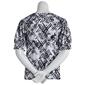 Plus Size Notations Short Sleeve Abstract Bar Neck Knit Blouse - image 2