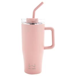 30oz. Double Wall Stainless Steel Tumbler w/ Handle - Light Pink