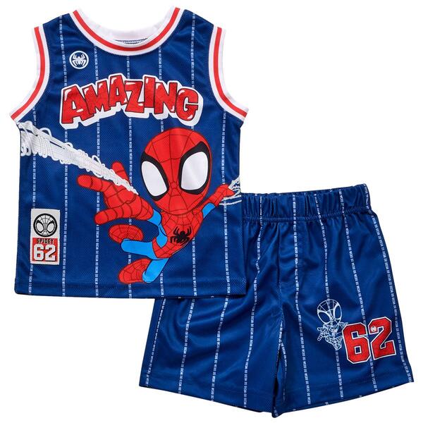 Toddler Boy The Amazing Spiderman Tank & Mesh Shorts Set - image 