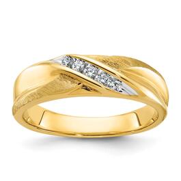 Mens Gentlemens Classics&#40;tm&#41; 14kt. Gold Satin 1/10ctw Diamond Ring
