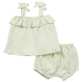 Baby Girl &#40;12-24M&#41; 7 For All Mankind&#40;R&#41; Stripe Tank Top & Short Set