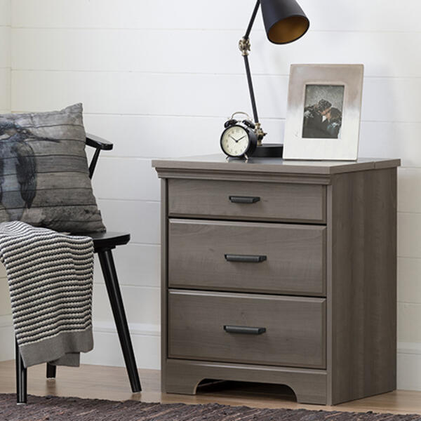 South Shore Versa Nightstand with Charging Station &amp; Drawers - image 