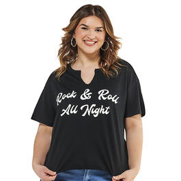Juniors Plus No Comment Rock & Roll Club Graphic Tee
