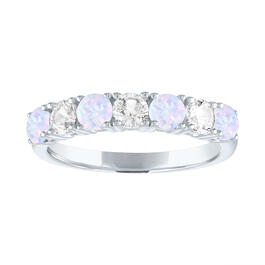 Gemstone Classics&#40;tm&#41; Created Opal/Sapphire Sterling Silver Band