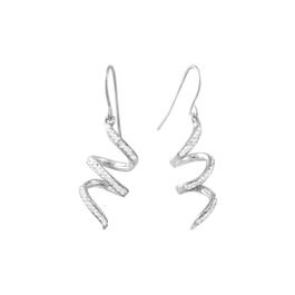 Athra Fine Silver Plated Spiral Crystal Drop Earrings