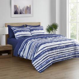 Spirit Linen Home&#8482; 8pc Bed-in-a-Bag Blue Stripe Comforter Set