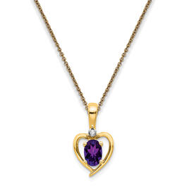 Gemstones Classics&#40;tm&#41; 14kt. Amethyst Diamond Pendant Necklace