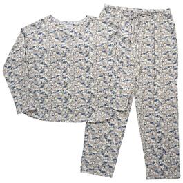 Womens Jones New York Long Sleeve Floral Pants Pajama Set
