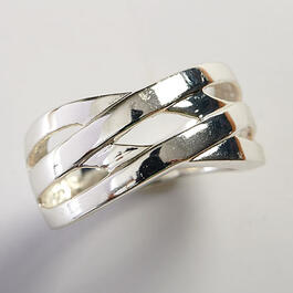 Marsala Double X Design Silver Ring