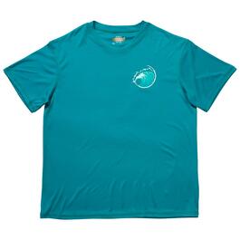Young Mens Surf Zone Short Sleeve Rashguard Shirt - Teal