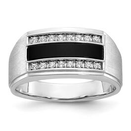 Mens Gentlemens Classics&#40;tm&#41; 14kt. White Gold 1/6ctw. Diamond Ring