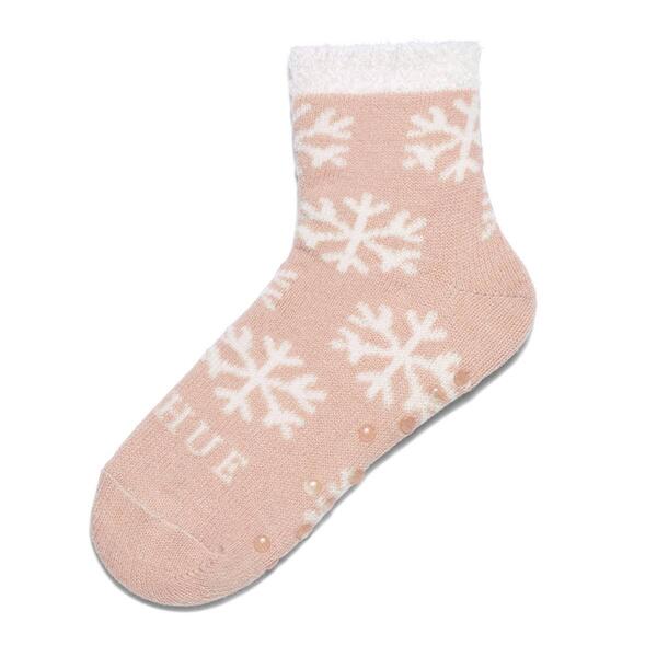 Womens HUE&#40;R&#41; Featherlined Cozy Snowflake Slipper Socks - image 