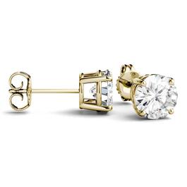 Charles & Colvard&#174; 3ctw. Solitaire Gold Stud Earrings
