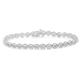 Diamond Classics&#40;tm&#41; Sterling Silver Diamond Circle Link Bracelet