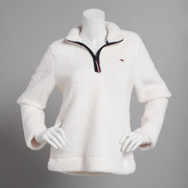 Womens Tommy Hilfiger Sport Sherpa 1-Sided 1/4 Zip Sweater - image 